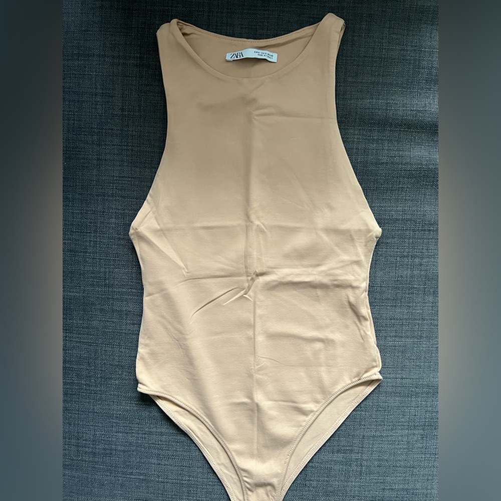 Zara Tan Sleeveless Bodysuit